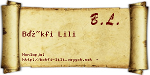 Bökfi Lili névjegykártya